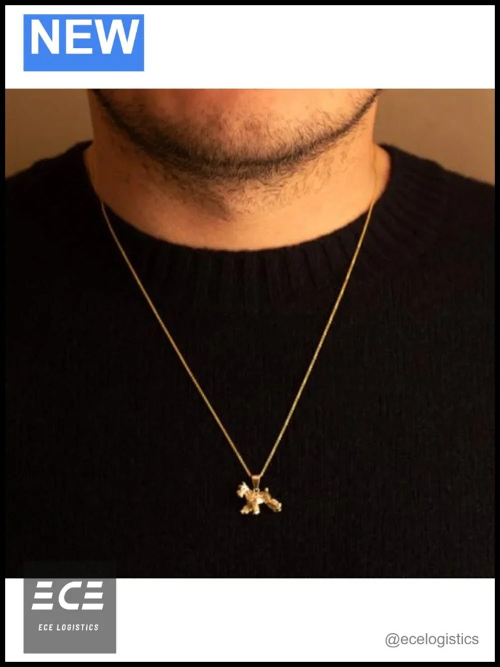 10K Solid Gold Schnauzer Dog Pendant Necklace Fine Jewelry Gift
